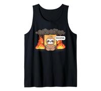 This is Fine Meme Funny Cute Kawaii Sloth Room on Fire Débardeur