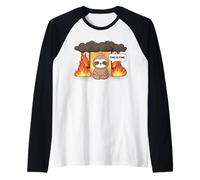 This is Fine Meme Funny Cute Kawaii Sloth Room on Fire Manche Raglan