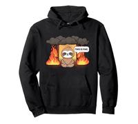 This is Fine Meme Funny Cute Kawaii Sloth Room on Fire Sweat à Capuche