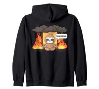 This is Fine Meme Funny Cute Kawaii Sloth Room on Fire Sweat à Capuche
