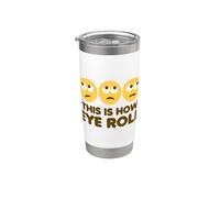 This Is How Eye Roll Funny Cartoon Eye Roll Emoticônes Gobelet isotherme en acier inoxydable double paroi