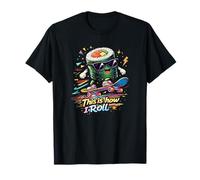 This is How I Roll Funny Sushi Pun Cute Japanese Food Skater T-Shirt