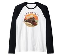 This is How I Roll Vintage Train Jeu de Mots Manche Raglan