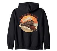 This is How I Roll Vintage Train Jeu de Mots Sweat à Capuche