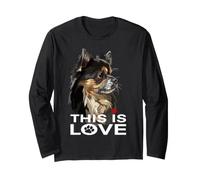This is Love Chihuahua Dog Lover Chiwawa à Poils Longs Manche Longue