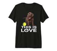 This is Love Chocolate Lab Dog Labrador Retriever Love Marron T-Shirt Haut de Gamme