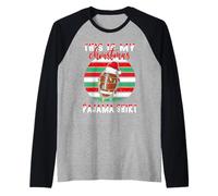 This is My Christmas Pajama American Football Santa Hat Xmas Manche Raglan