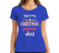 This is My Christmas Pajama Shirt Noël Pyjama Cadeau Femme T-shirt, bleu, XL