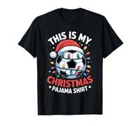 This is My Christmas Pajama Soccer Ball Santa Boys Girls T-Shirt
