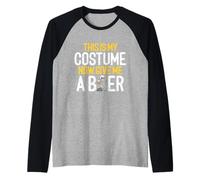 This is My Costume Beer Lover Squelette Boire Halloween Manche Raglan