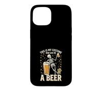 This is My Costume Now Give Me A Beer Squelette Halloween Coque pour iPhone 15