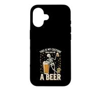 This is My Costume Now Give Me A Beer Squelette Halloween Coque pour iPhone 16