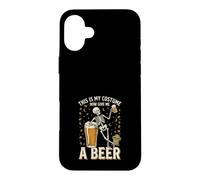 This is My Costume Now Give Me A Beer Squelette Halloween Coque pour iPhone 16 Plus