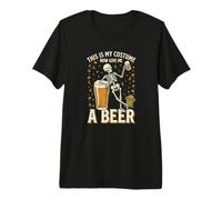 This is My Costume Now Give Me A Beer Squelette Halloween T-Shirt Haut de Gamme