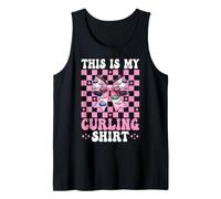 This is My Curling Shirt Stone Player Girl Mom Coquette Bow Débardeur