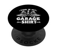 This Is My Garage Shirt Car Guy Réparation de véhicule Garage Auto PopSockets PopGrip Adhésif