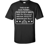 This is My Gun Permit 2nd Amendment Adult Black T-Shirt Tee (X-Large) Manches Courtes(Medium)