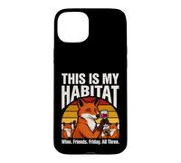 This is My Habitat Fox Wine Friends Friends Friends Coque pour iPhone 15 Plus