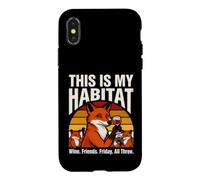This is My Habitat Fox Wine Friends Friends Friends Coque pour iPhone X/XS