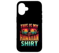This Is My Hawaiian Funny Costume Party Tropical Luau Hawaï Coque pour iPhone 16