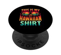 This Is My Hawaiian Funny Costume Party Tropical Luau Hawaï PopSockets PopGrip Adhésif