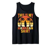 This is My Hawaiian Shirt Retro Sunset Palms Planche de Surf Surf Débardeur