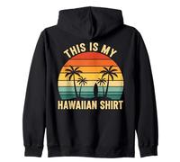 This is My Hawaiian Shirt Retro Sunset Palms Planche de Surf Surf Sweat à Capuche