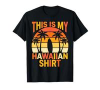 This is My Hawaiian Shirt Retro Sunset Palms Planche de Surf Surf T-Shirt