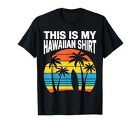 This is My Hawaiian Shirt Retro Sunset Palms Planche de Surf Surf T-Shirt