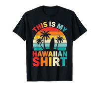 This is My Hawaiian Shirt Retro Sunset Surfboard Beach Vibes T-Shirt