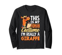 This is My Human Costume Im Really A Girafe Amusant Halloween Manche Longue