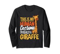 This is My Human Costume Im Really A Girafe Halloween Manche Longue