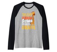 This is My Human Costume Im Really A Girafe Halloween Manche Raglan