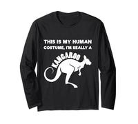 This is My Human Costume, I'm Really A Kangouroo Lover Funny Manche Longue
