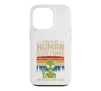 This is My Human Costume Rétro Vert Alien Peace Sign UFO Coque pour iPhone 13 Pro