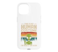 This is My Human Costume Rétro Vert Alien Peace Sign UFO Coque pour iPhone 15