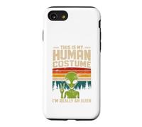 This is My Human Costume Rétro Vert Alien Peace Sign UFO Coque pour iPhone SE (2020) / 7/8