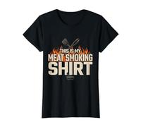 This is My Meat Smoking BBQ Pitmaster Funny T-Shirt Graphique avec Valeur, Femme, Noir, M