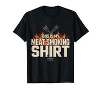 This is My Meat Smoking BBQ Pitmaster Funny T-Shirt Graphique avec Valeur, Homme, Noir, L