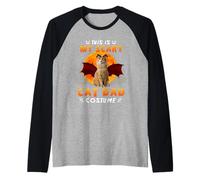 This is My Scary Cat Dad Costume Halloween Tabby Cat Manche Raglan