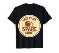 This is My Spare Apparel Jeu de Mots de Bowling Amusant T-Shirt Graphique avec Valeur, Homme, Noir, L