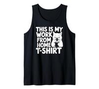 This Is My Work From Home T-Shirt Cat Drinking Coffee Débardeur