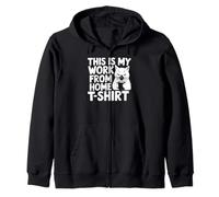 This Is My Work From Home T-Shirt Cat Drinking Coffee Sweat à Capuche