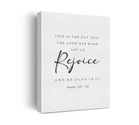 “This is the Day” Canvas Print, Psalm 118:24 Bible Verse for Joy & Gratitude, Modern Christian Home & Office Wall Decor(Framed,12x18inch(30x45cm))