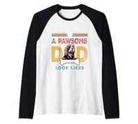 This is What A Pawsome Dad Look Likes Bearded Collie Dog Dad Manche Raglan