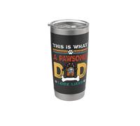 This Is What A Pawsome Dad Look Likes Dobermann Dog Dad Gobelet isotherme en acier inoxydable double paroi