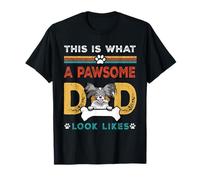 This is What A Pawsome Dad Look Likes Papillon Dog Dad T-Shirt