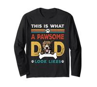 This is What A Pawsome Dad Look Likes Pit Bull Dog Dad Manche Longue
