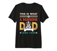This is What A Pawsome Dad Look Likes St Bernard Dog Dad T-Shirt Haut de Gamme