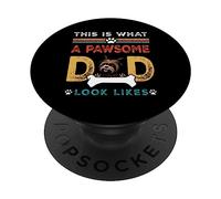 This is What A Pawsome Dad Look Likes Yorkshire Terrier Dog PopSockets PopGrip Adhésif